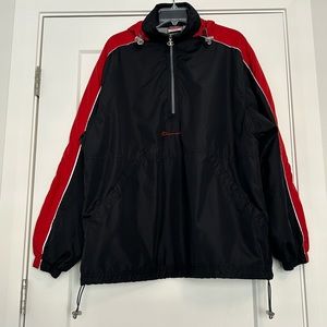 CHAMPION NYLON HOODED ZIP UP JOGGING SHIRT HOODIE WITH FLEECE LINING